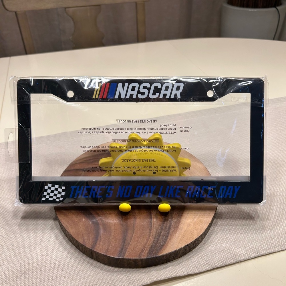 NASCAR Black License Plate Frame with Blue Accents